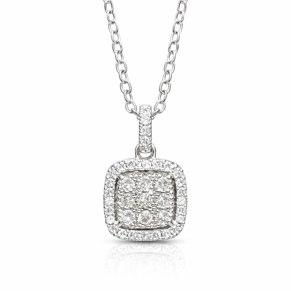 Jewelry - Silver Crystal Dainty Square Necklace